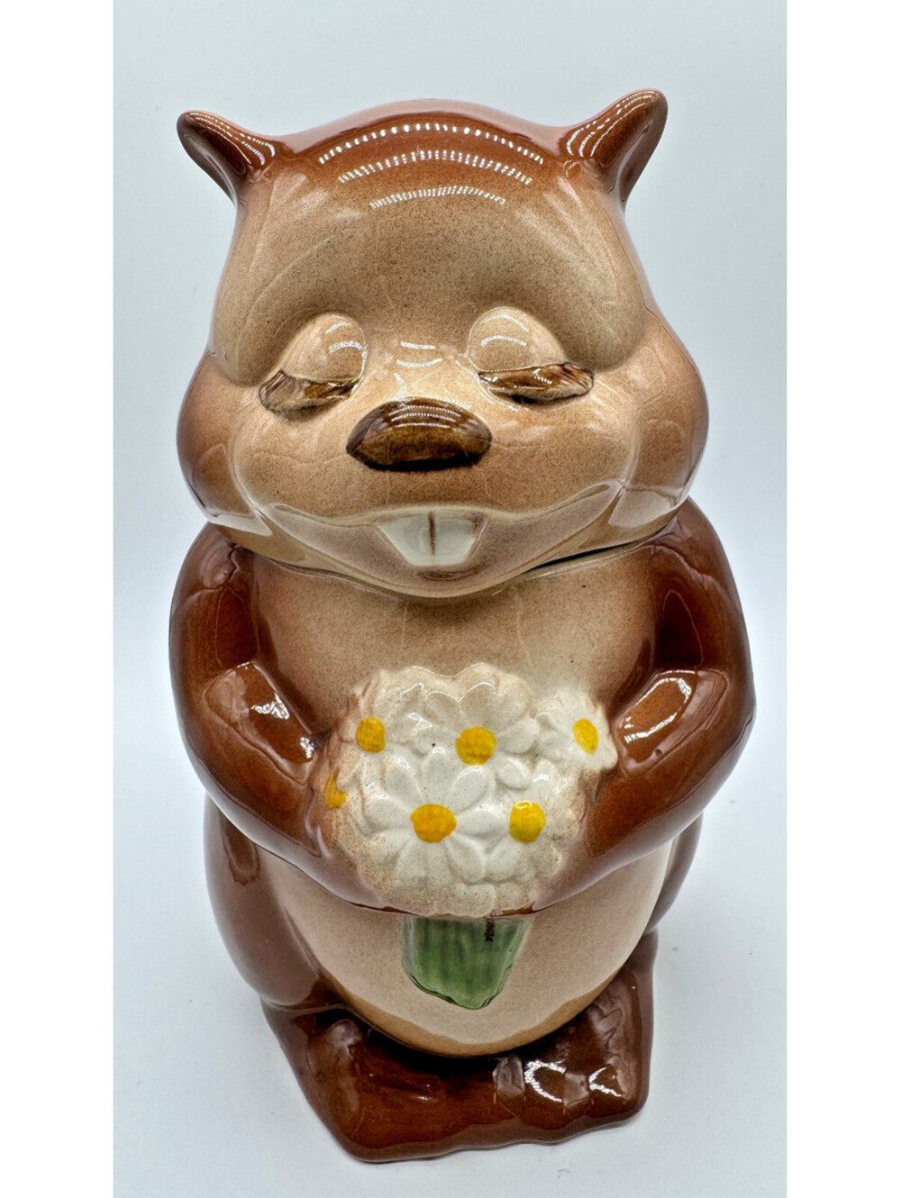 Vintage Metlox Bucky Beaver Cookie Jar Poppytrail California USA